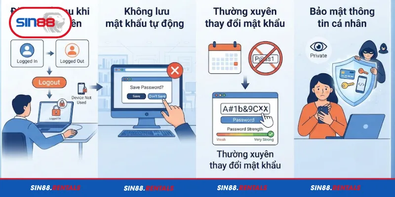 Cách duy trì an toàn cho tài khoản sau khi đăng nhập Sin88
