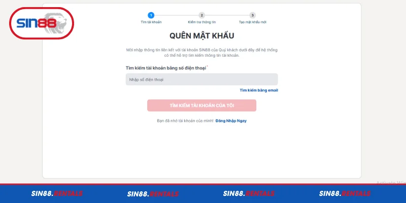 Giải pháp xử lý khi quên mật khẩu tài khoản Sin88